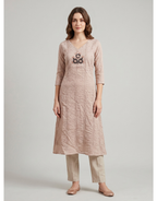 Women’s Premium Crushed Nylon Straight Kurti with Handwork & Inside Lining