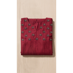 Vertican Maroon A-Line Kurta – Textured Fabric with Handwork Detail – Premium Women's Ethnic Wear