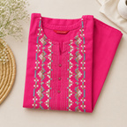 Anvita Fuchsia Pink Cotton Kurta & Palazzo set