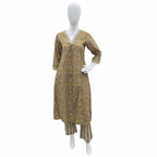 Anvita Mustard Yellow Cotton Printed Co-ord Set | V-Neck | Straight Fit
