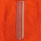 Revanta Orange & Magenta Cotton Kurta Pant Set with One-Sided Dupatta