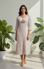 Women’s Premium Crushed Nylon Straight Kurti with Handwork & Inside Lining