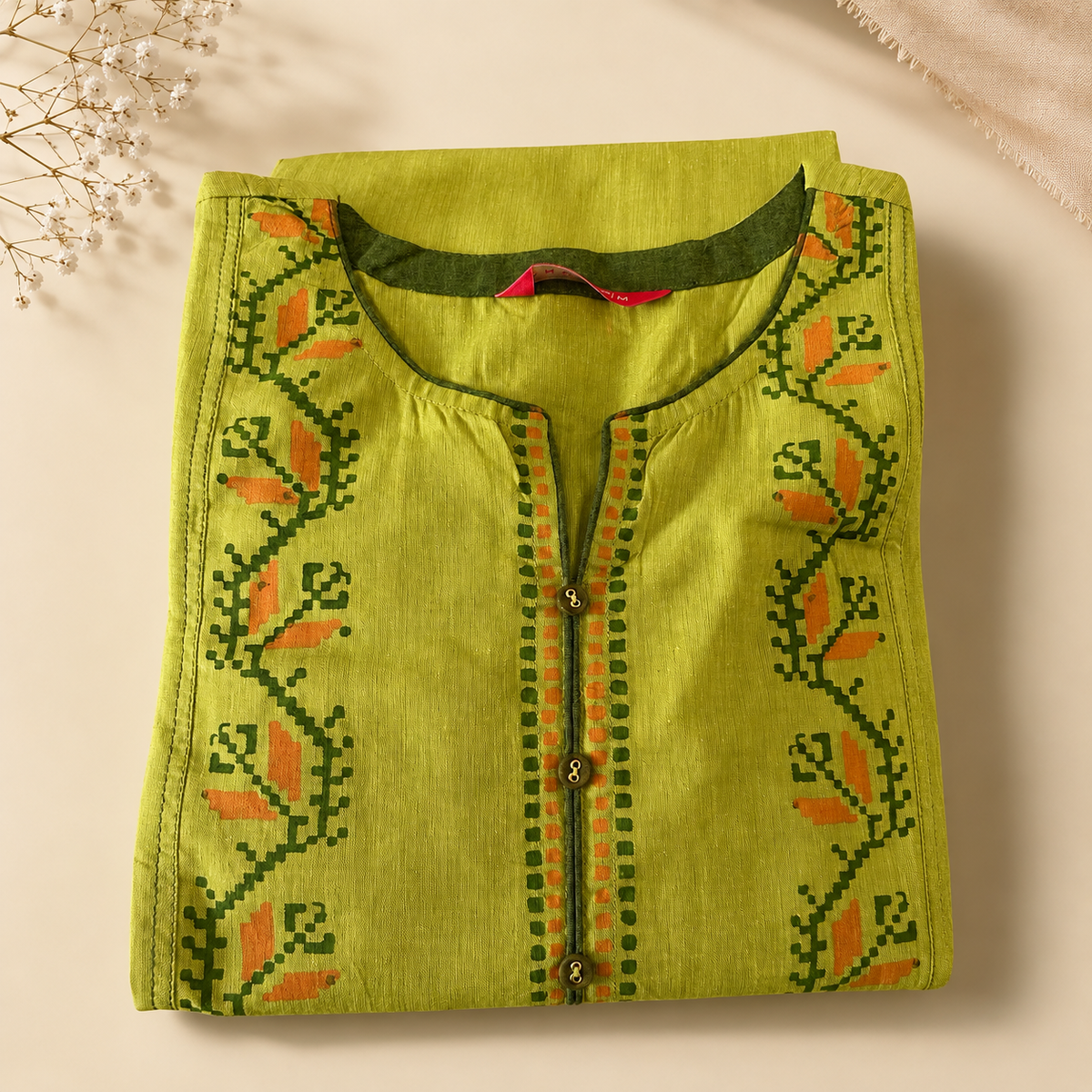 Anvita Lime Green Embroidered Kurta & Palazzo Pant Set