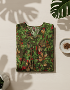 Floral Printed Cotton V-Neck Tunic – Casual Daily Wear Top for Women