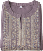 Revanta Light Lavender Straight Rayon Kurta – Chinese Collar, Embroidery & Sequence Work Yoke – Elegant Ethnic Wear