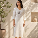 Women’s Premium Crushed Nylon Straight Kurti with Handwork & Inside Lining